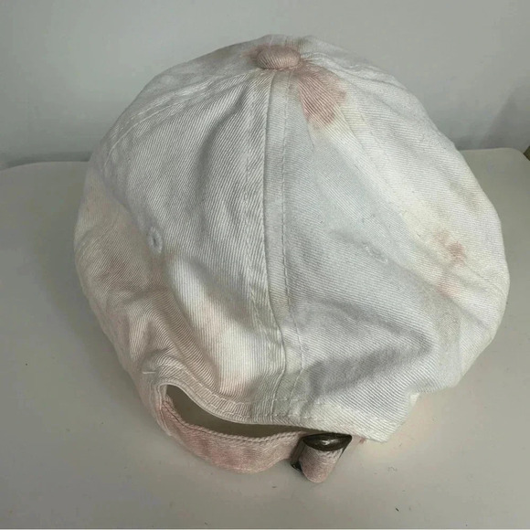 Tie Dye Pink and White Baseball Cap - Picture 2 of 3